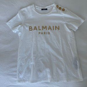 Balmain Logo 3 Button coin T-shirt